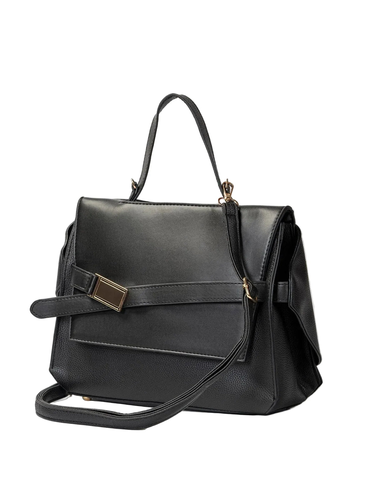 Ella Carry Obsidian Black Satchel